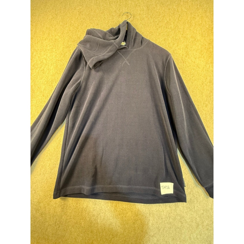 Eddie Bauer Lounge Mens Navy Blue Waffle Knit Pullover Hoodie Size Medium